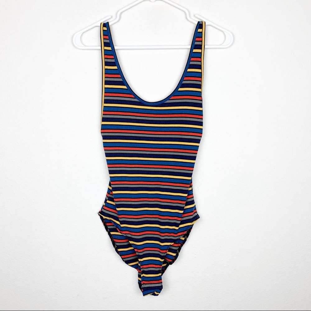 Urban Outfitters Multicolored Striped Leotard Sz L